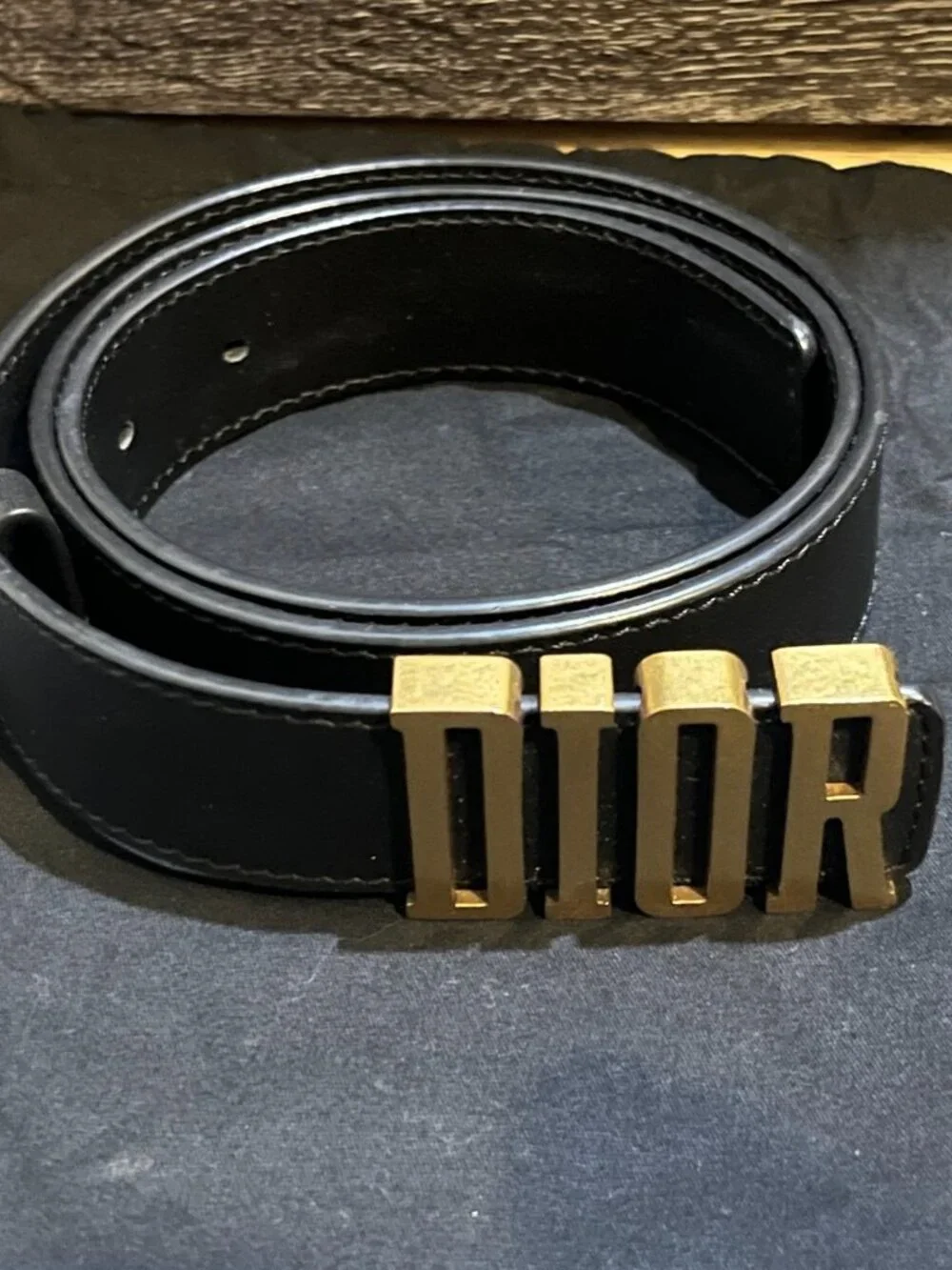 Christian Dior Logo Black Belt